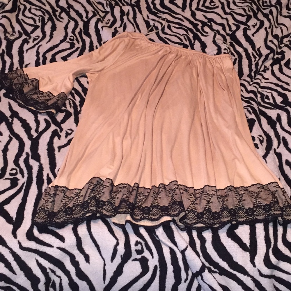 Peach & black dress